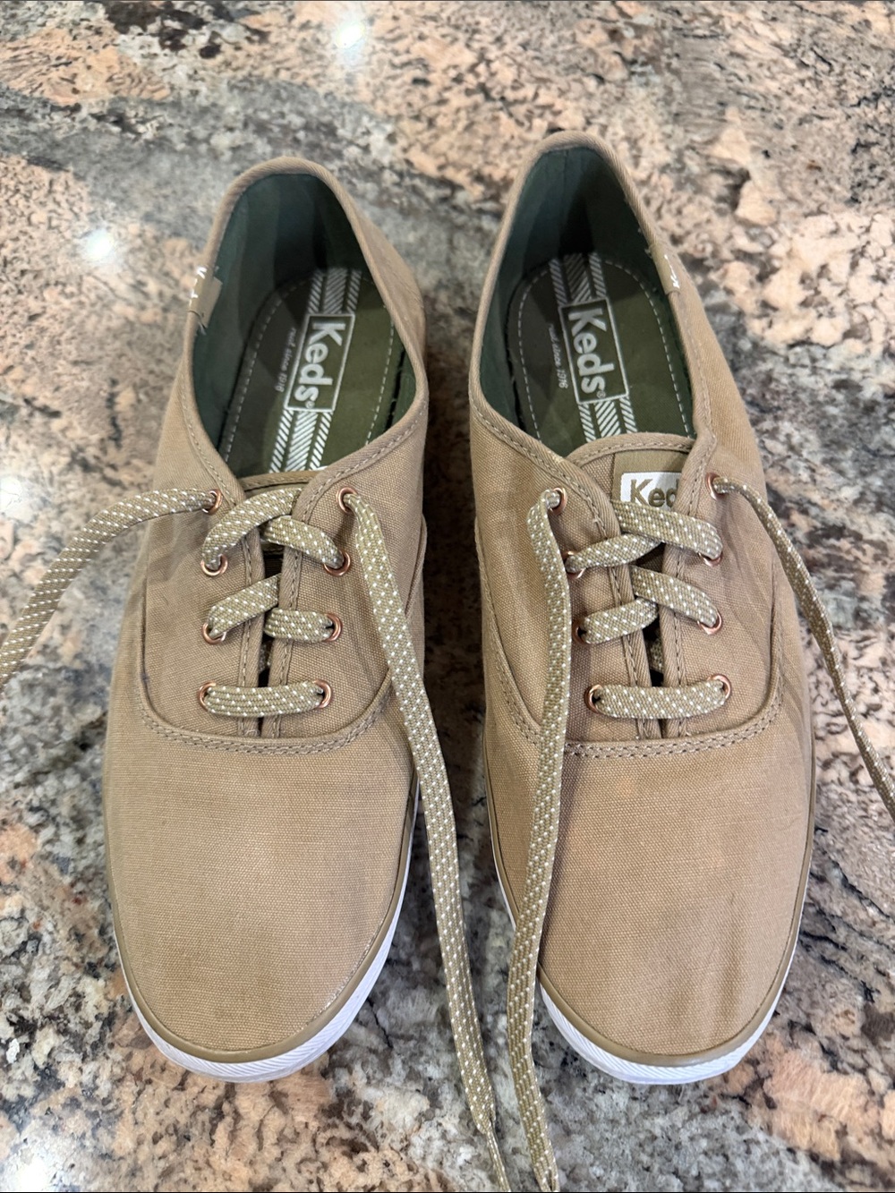 Keds Men’s Canvas Sneakers in Taupe/Beige